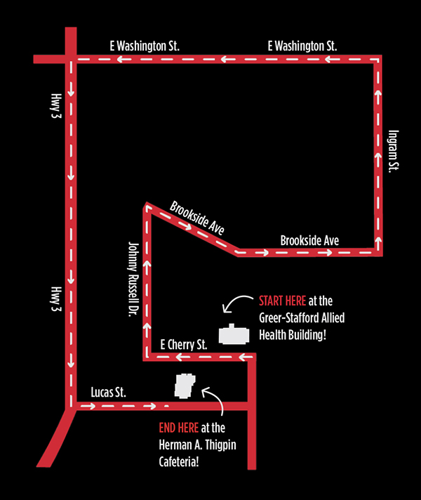 Homecoming parade route